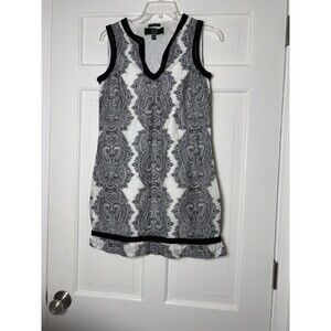C. Wonder Black/White Sleeveless Tunic V-Neck Cotton/Silk Women’s XS Indie